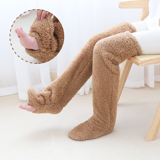 Over Knee High Plush Footless Long Socks / Leg Warmers