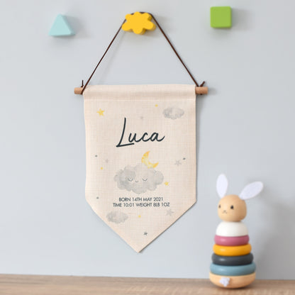 Personalised Scandi Safari Animals Hanging Banner