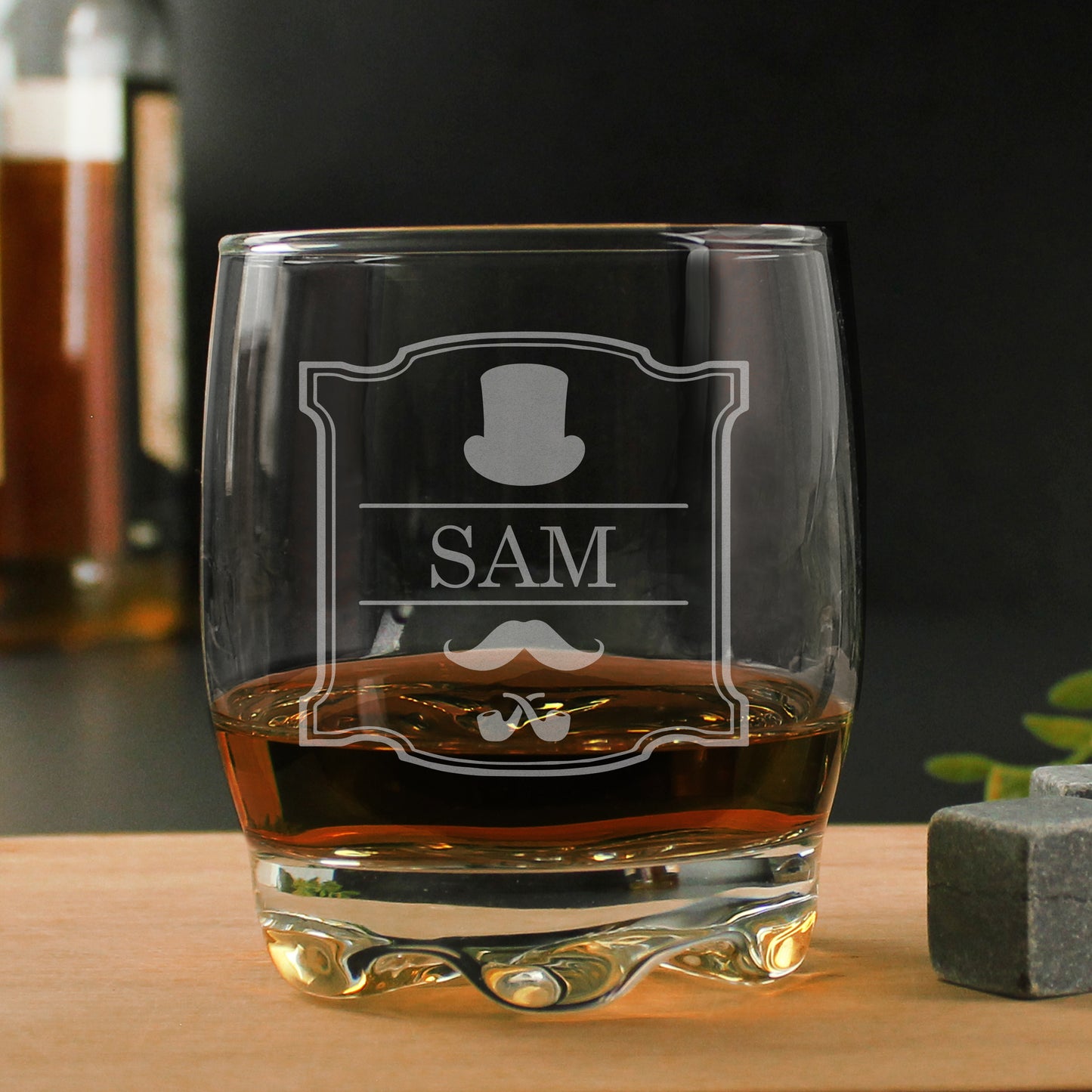 Personalised Gentlemans Tumbler and Whiskey Miniature Set