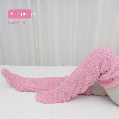 Over Knee High Plush Footless Long Socks / Leg Warmers