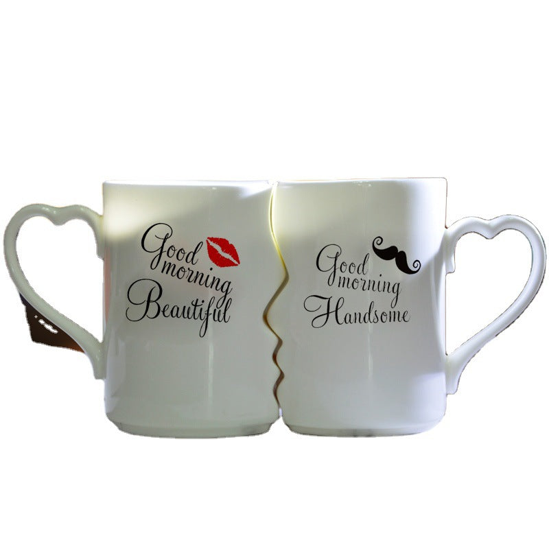 Couple Ceramic Coffee Kiss Mug Set