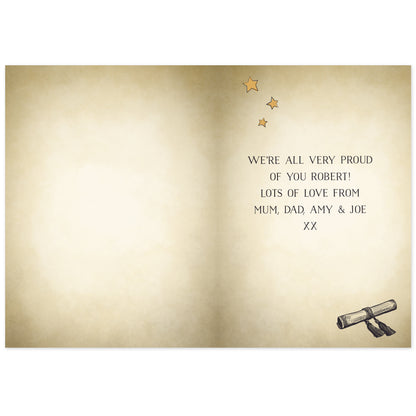 Personalised Gold Star Graduation Card