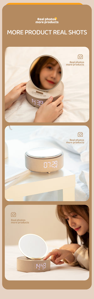 GLOW- LED Mirror, Clock, Bluetooth Speaker & Wireless Charger