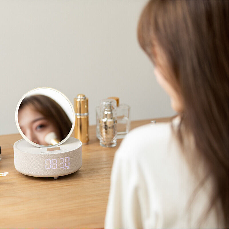 GLOW- LED Mirror, Clock, Bluetooth Speaker & Wireless Charger