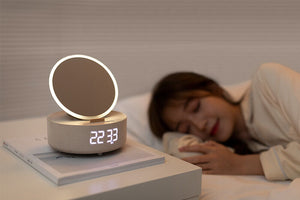 GLOW- LED Mirror, Clock, Bluetooth Speaker & Wireless Charger