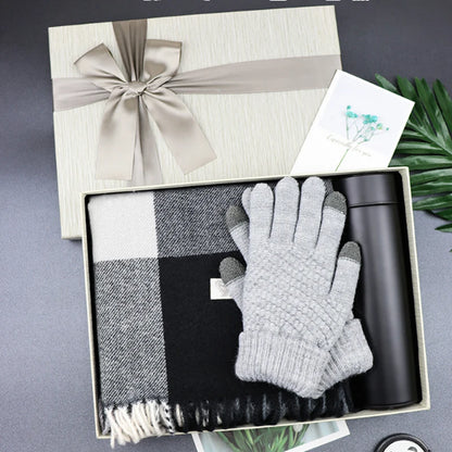 Men's & Women's Scarf and touch Screen Gloves Gift Set