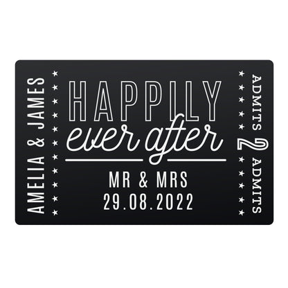 Personalised Happily Ever After Black Wallet Card