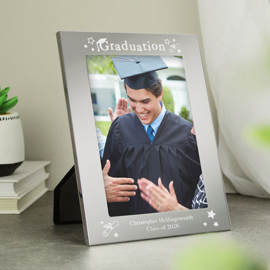Personalised Graduation Confetti 5x7 Silver Photo Frame