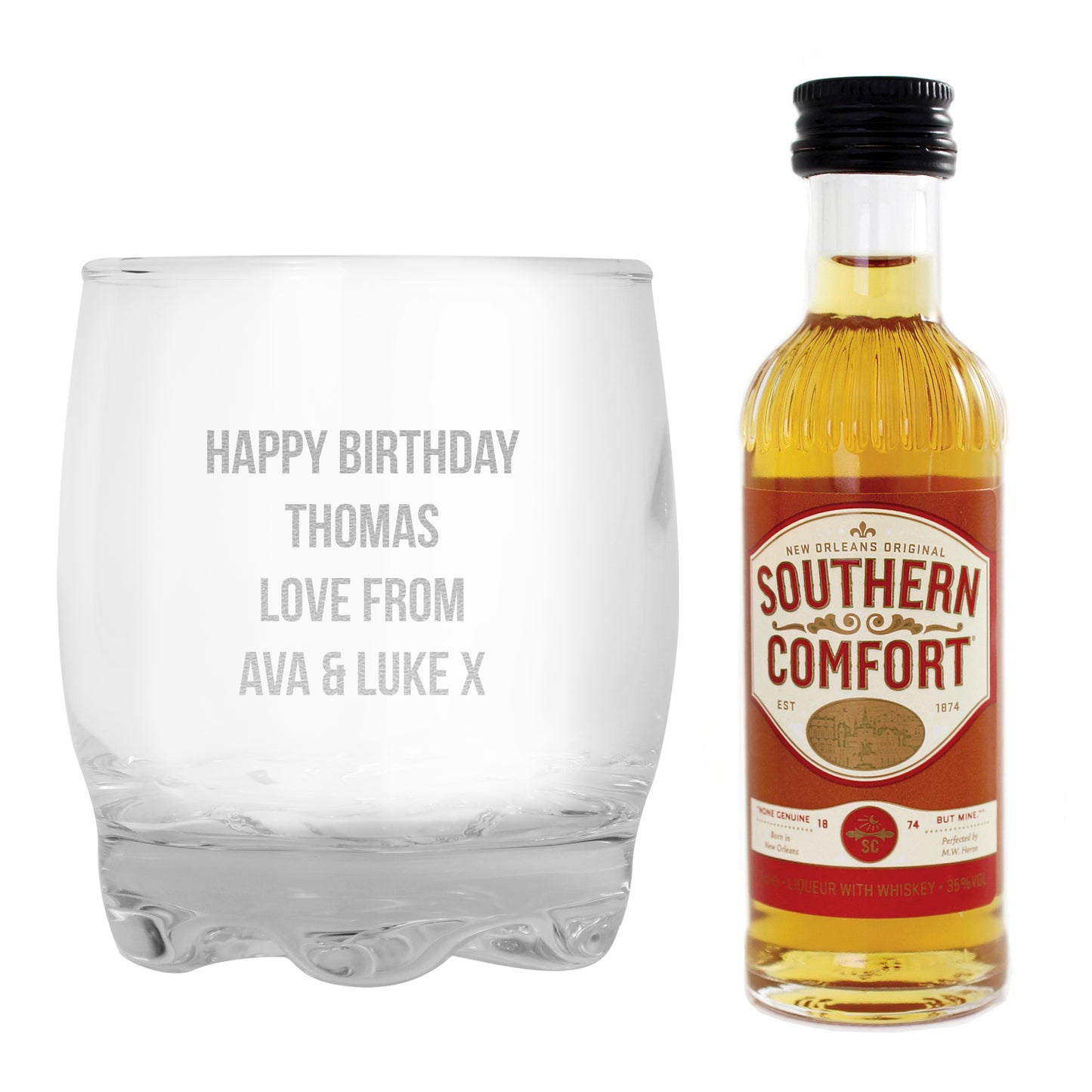 Personalised Tumbler & Southern Comfort Miniature Set