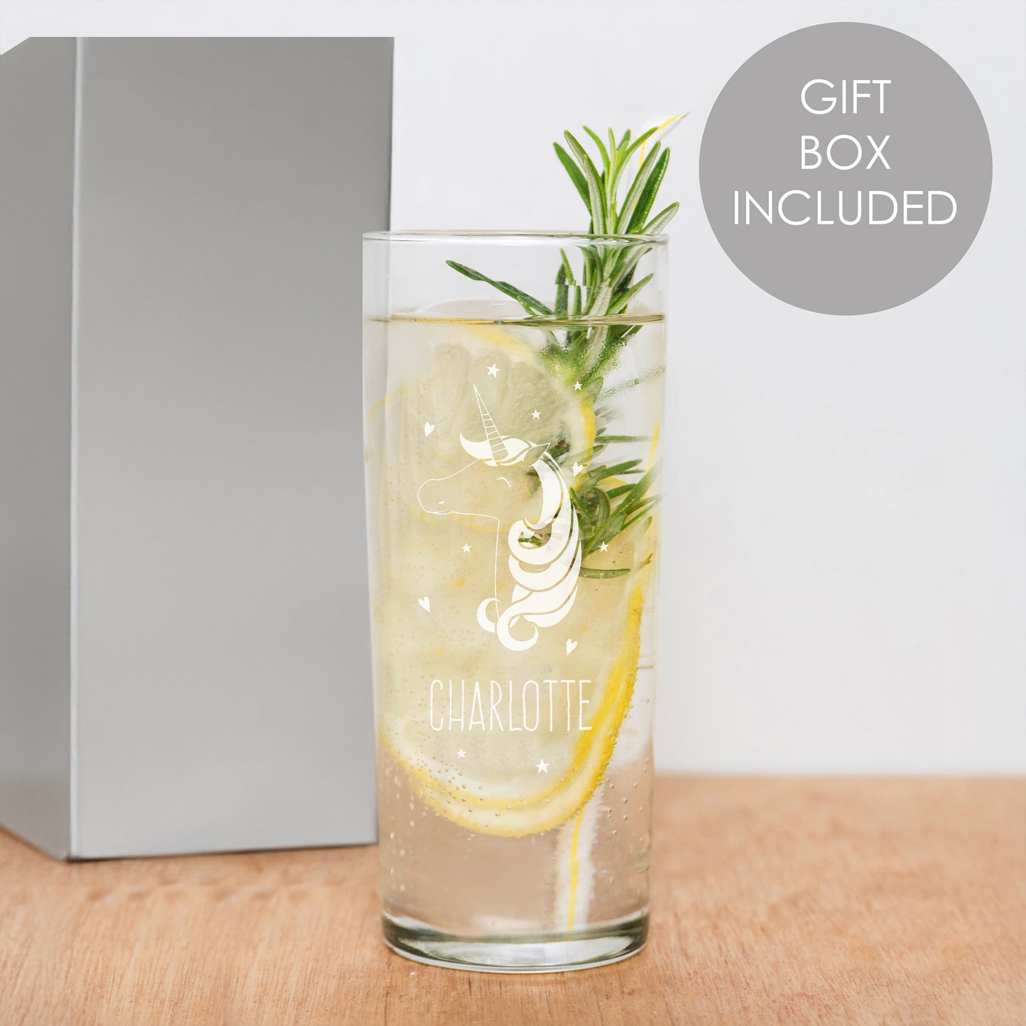 Personalised Unicorn Engraved Hi Ball Glass