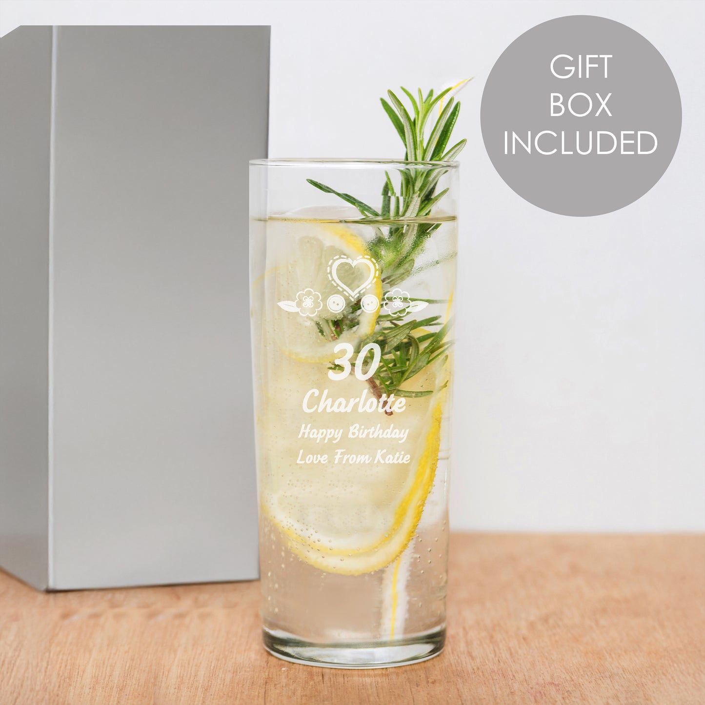 Personalised Name Only Engraved Hi Ball Glass