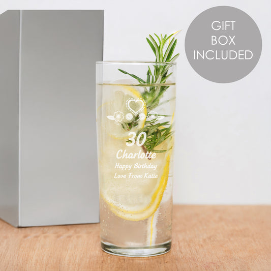 Personalised Name Only Engraved Hi Ball Glass