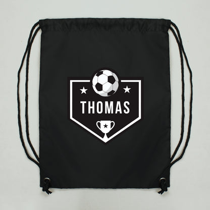 Personalised Football Banner Black Kit Bag