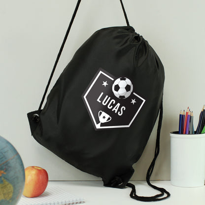 Personalised Football Banner Black Kit Bag