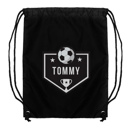 Personalised Football Banner Black Kit Bag