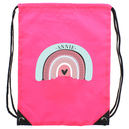 Personalised Pastel Rainbow Pink Kit Bag