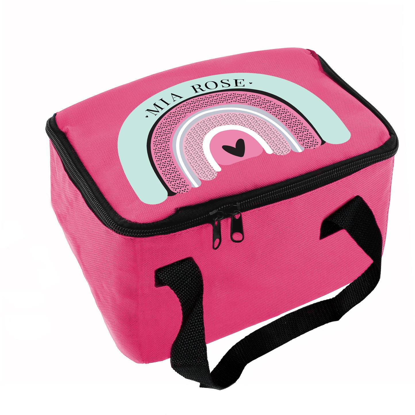 Personalised Rainbow Pink Lunch Bag