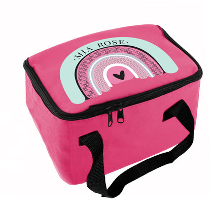Personalised Rainbow Pink Lunch Bag