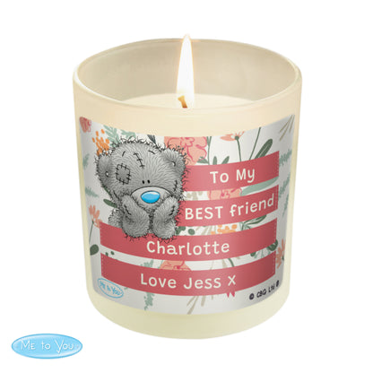 Personalised Me To You Floral Scented Jar Candle