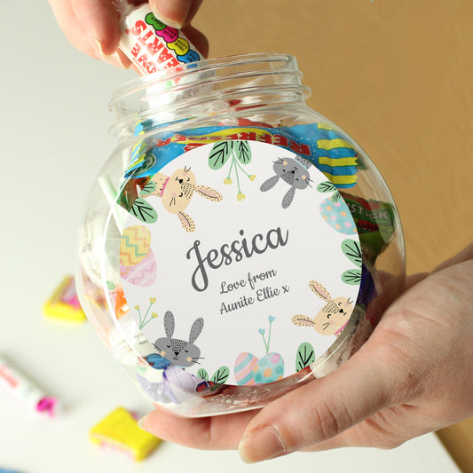 Personalised Easter Bunny Sweet Jar