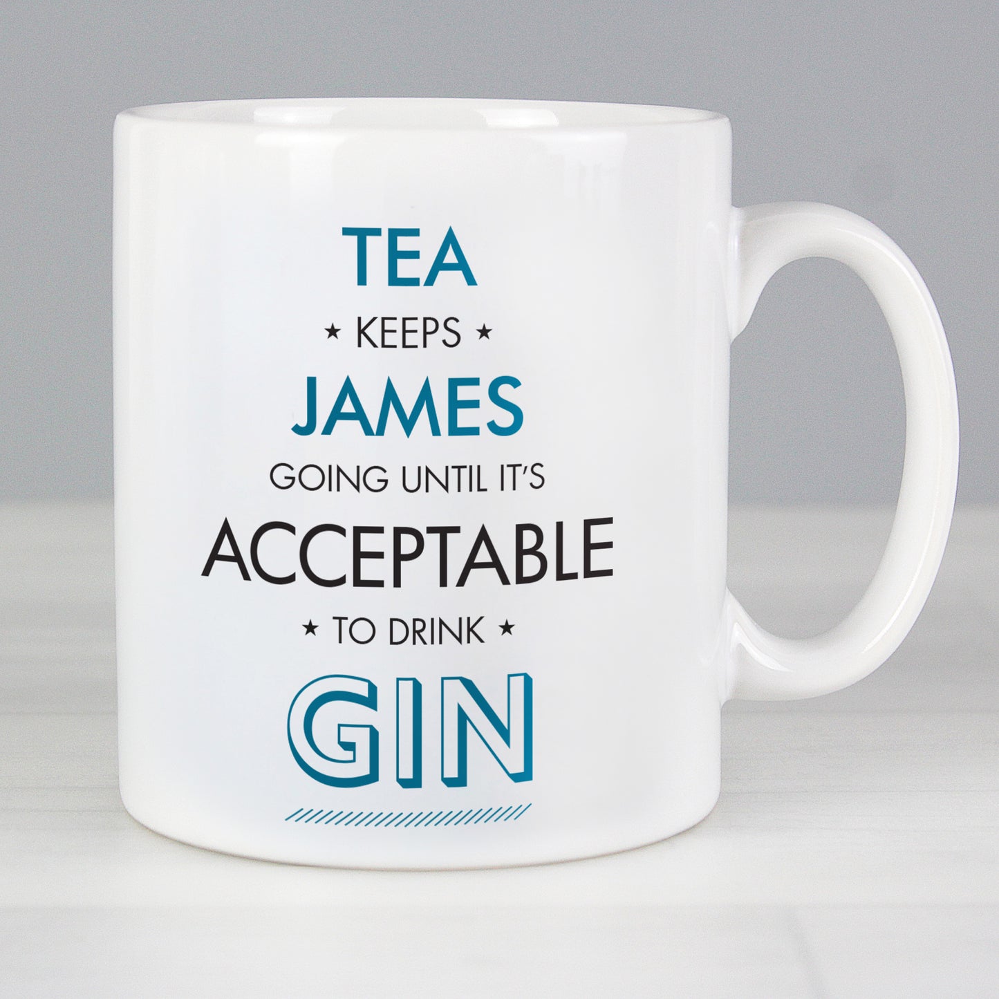 Personalised Blue Acceptable To Drink Mug