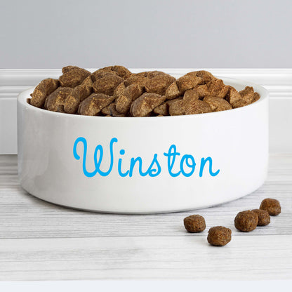 Personalised Blue Name 15cm Medium Pet Bowl