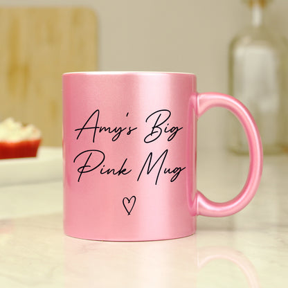 Personalised Pink Glitter Mug