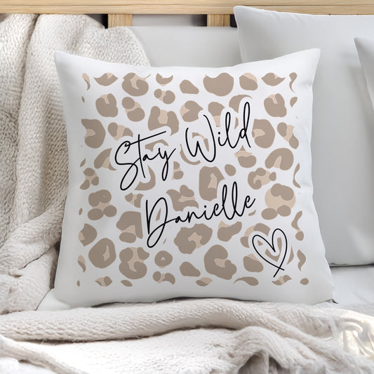 Personalised Leopard Print Cushion