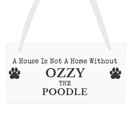 Personalised Paw Print Dog Breed Wooden Sign