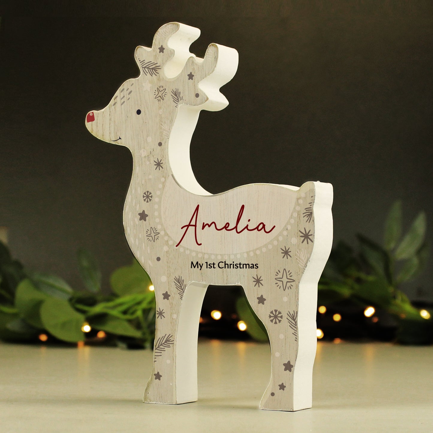 Personalised Red Nosed Reindeer Ornament