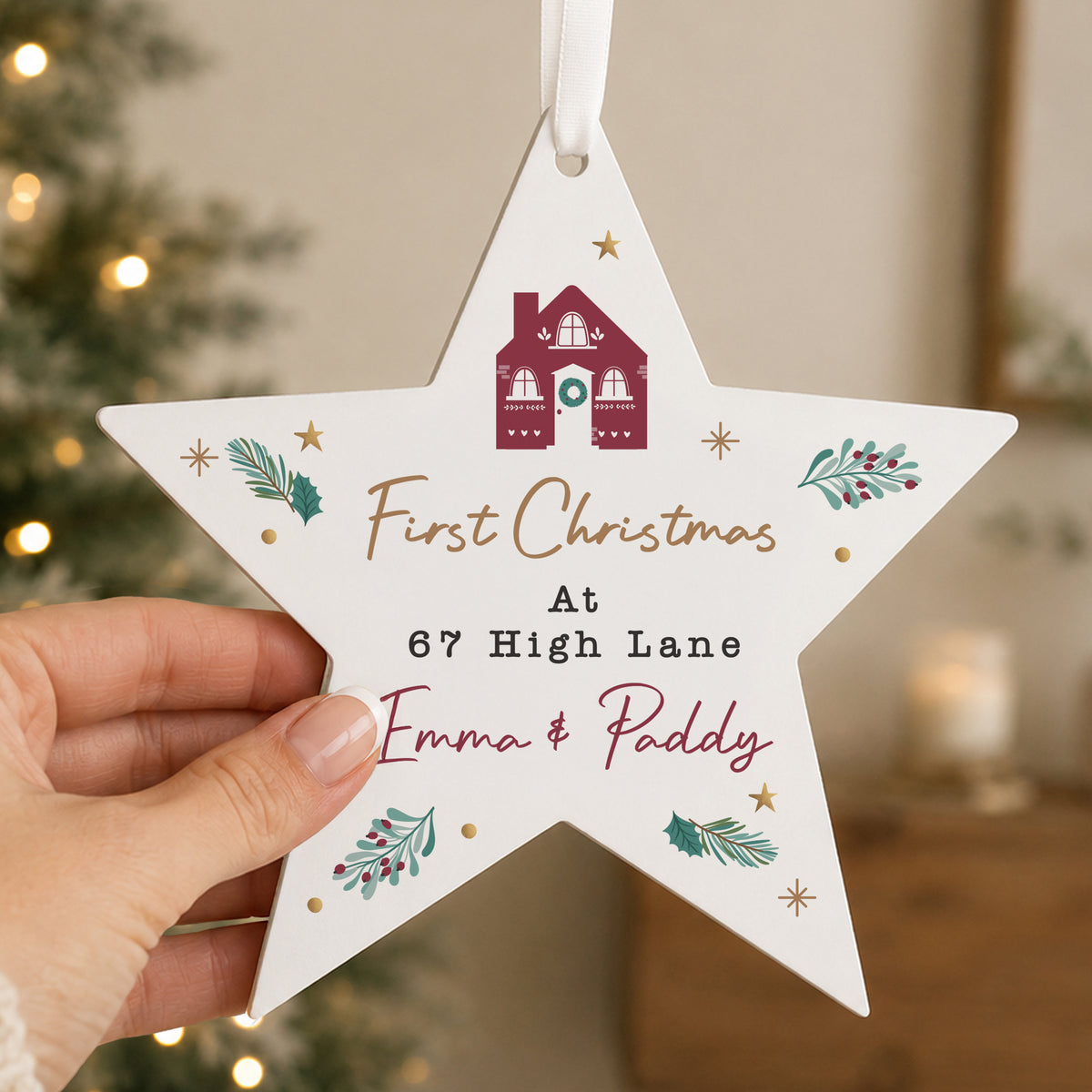 Personalised Home For Christmas Star Ornament
