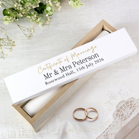 Personalised Black & Gold Free Text Certificate Holder