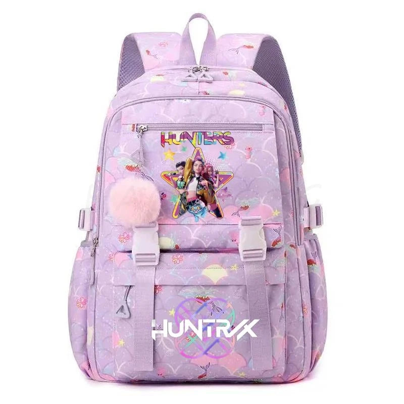 Demon Hunters Anime Backpack - Lightweight Canvas School Bag
