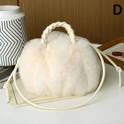 Cloud-Shaped Faux Fur Crossbody Handbag