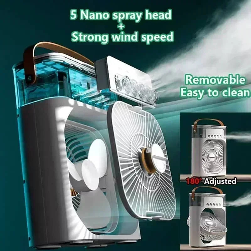 3-in-1  Mini Air Conditioner with Fan and LED Light