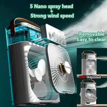 3-in-1  Mini Air Conditioner with Fan and LED Light