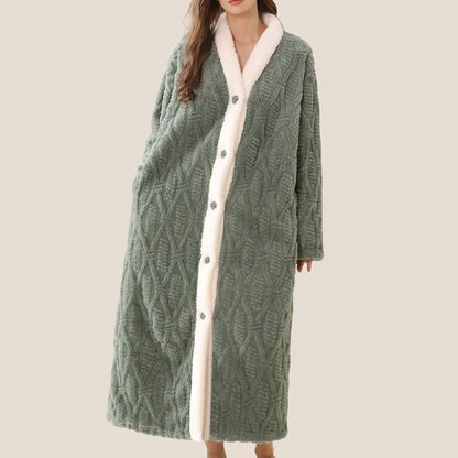 Cotton Velvet Long Winter Robe
