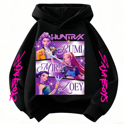 Huntrix Demon Hunters Kids Hoodie - Unisex KPop Character Sweatshirt for Boys & Girls
