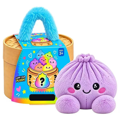 Plush Stuffed Dumpling Squishies with Steamer, Soft Christmas Bao Bun Stress Balls, Squishies Fidget Toys for Adults Kids