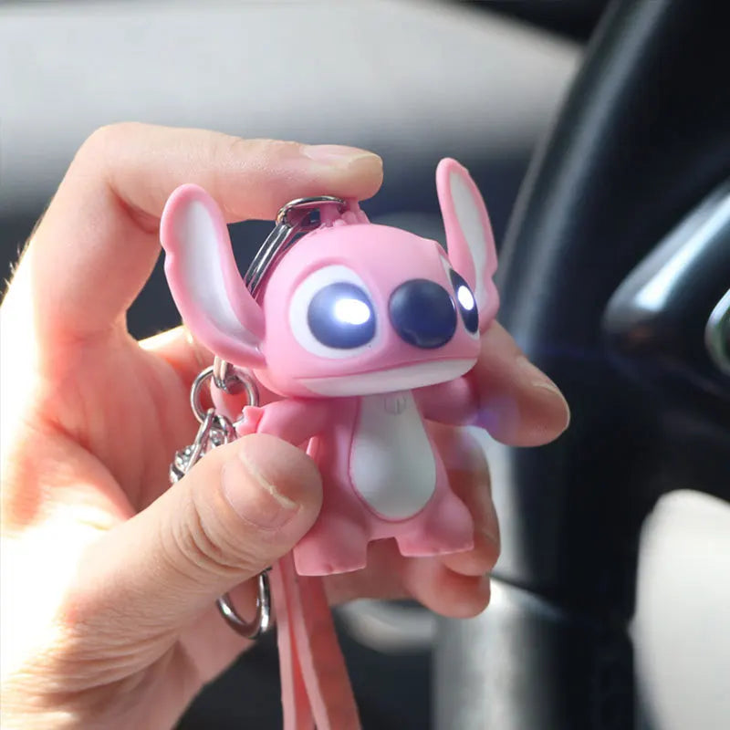 Lilo and Stitch Angel LED Sound Keychain