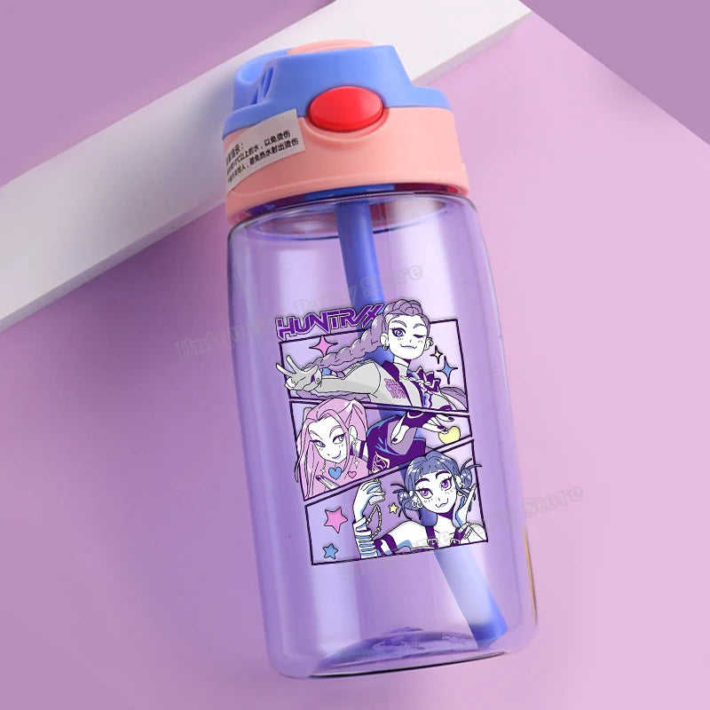 KPop Demon Hunters Kids Water Bottle with Straw