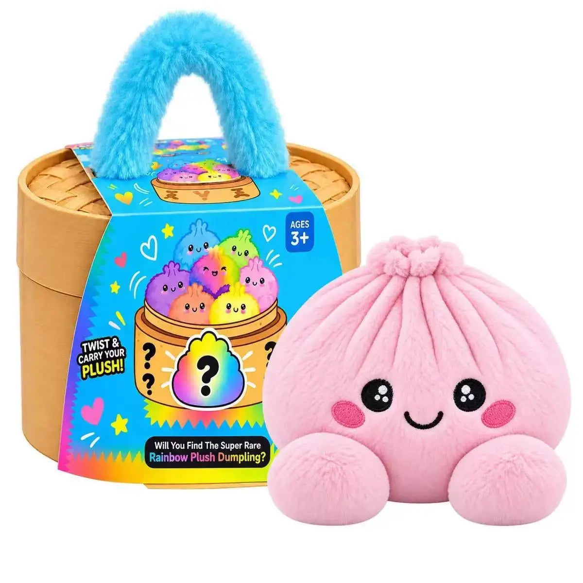 Plush Stuffed Dumpling Squishies with Steamer, Soft Christmas Bao Bun Stress Balls, Squishies Fidget Toys for Adults Kids