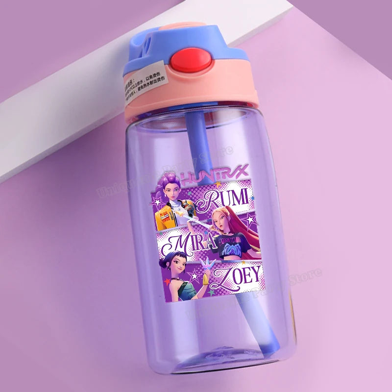 KPop Demon Hunters Kids Water Bottle with Straw