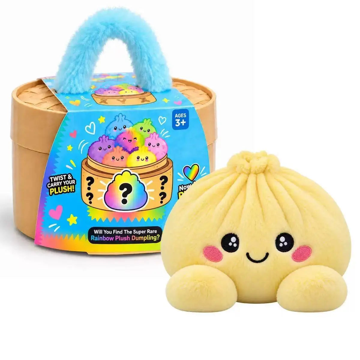 Plush Stuffed Dumpling Squishies with Steamer, Soft Christmas Bao Bun Stress Balls, Squishies Fidget Toys for Adults Kids