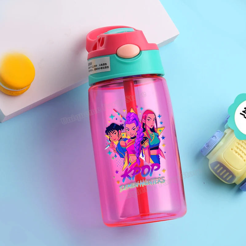 KPop Demon Hunters Kids Water Bottle with Straw