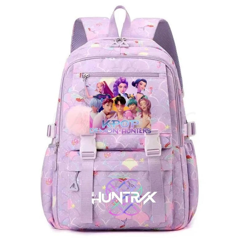 Demon Hunters Anime Backpack - Lightweight Canvas School Bag