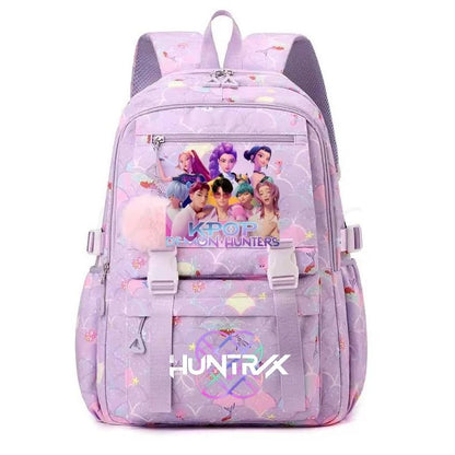 Demon Hunters Anime Backpack - Lightweight Canvas School Bag