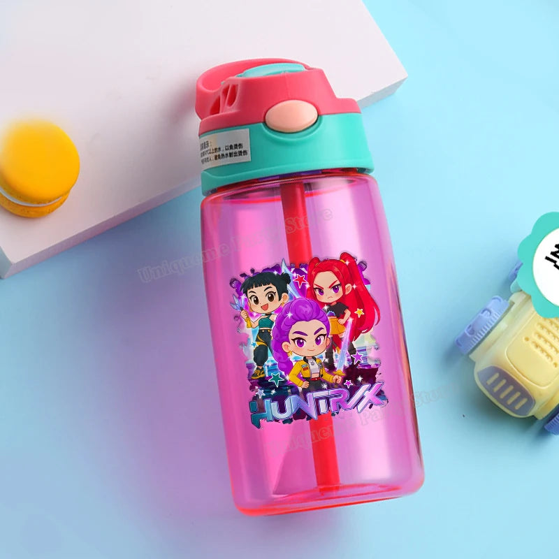 KPop Demon Hunters Kids Water Bottle with Straw