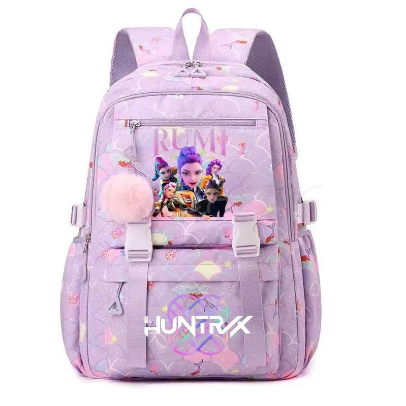 Demon Hunters Anime Backpack - Lightweight Canvas School Bag