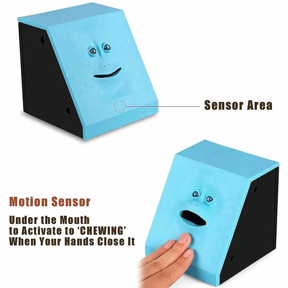Fun Face Piggy Banks Eating Coin Money Saving Box Automatic Coin Eating Savings Piggy Bank Creative Toys Gift for Kids